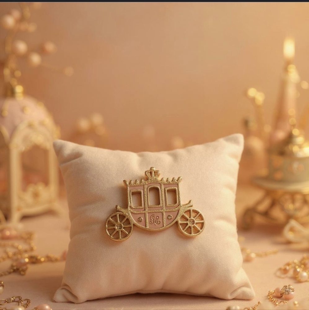 Juicy Couture Princess Pink Enamel & Gold Tone Carriage Charm